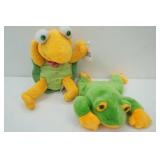 Large Plush Turtle-Terry Factory & TY Beanie Frog