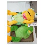 Large Plush Turtle-Terry Factory & TY Beanie Frog