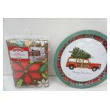 Woven Rooster Placemats NEW, Christmas Tablecloth & Tray