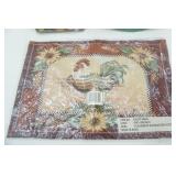 Woven Rooster Placemats NEW, Christmas Tablecloth & Tray