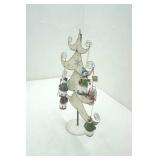 Metal Decorative Christmas Tree with Snowmen Ornaments 18" tall by 11" wide