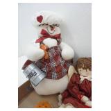 Stuffed Baker Snowman & Other Christmas Decor