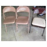 3- Metal folding chairs...