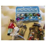Assortment of Christmas ornaments a...