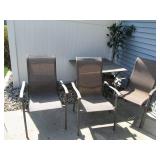 Metal Patio table with 3-matching c...