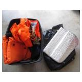 Non-covered tote containing a blaze...