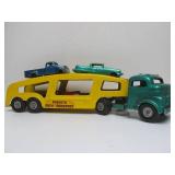 Nice Vintage Pressed Steel STRUCTO Auto Transport Truck w/3 Cars