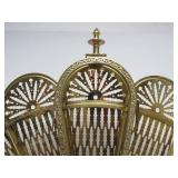 Ornate Vintage Brass Fireplace Fan Screen w/Gargoyle