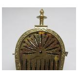 Ornate Vintage Brass Fireplace Fan Screen w/Gargoyle