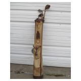 Set of 5 Antique Hickory Shaft Golf Clubs w/Bag