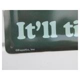 LARGE Vintage Style Embossed Metal MOUNTAIN DEW Advertising Soda Sign