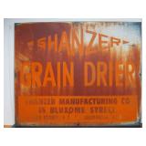 Large Vintage Heavy Steel Industrial/Farm Advertising Sign - Shanzer Grain Drier