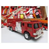 Large Group of Assorted Metal Diecast Fire Truckd