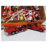 Large Group of Assorted Metal Diecast Fire Truckd