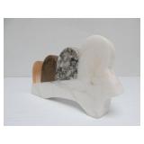 Small Vintage Hand Carved Stone Owl Sculpture