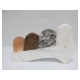 Small Vintage Hand Carved Stone Owl Sculpture