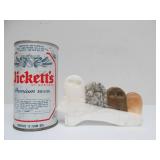 Small Vintage Hand Carved Stone Owl Sculpture