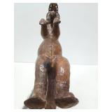 Very Cool Genuine Leather Tyrannosaurus Rex w/Glass Eyes - 14.5"