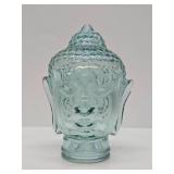 Vintage Glass Buddha Head Sculpture