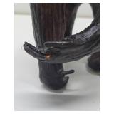 Vintage Genuine Leather Gorilla w/Glass Eyes - 12" Tall