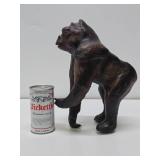 Vintage Genuine Leather Gorilla w/Glass Eyes - 12" Tall