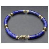 Genuine 14K Gold & Lapis Bracelet