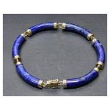 Genuine 14K Gold & Lapis Bracelet