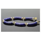 Genuine 14K Gold & Lapis Bracelet