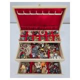 Vintage Jewelry Box Full of Vintage Costume Jewelry