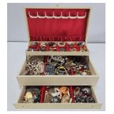Vintage Jewelry Box Full of Vintage Costume Jewelry