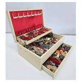 Vintage Jewelry Box Full of Vintage Costume Jewelry