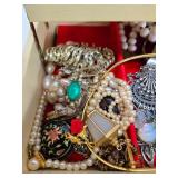 Vintage Jewelry Box Full of Vintage Costume Jewelry