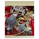 Vintage Jewelry Box Full of Vintage Costume Jewelry
