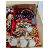 Vintage Jewelry Box Full of Vintage Costume Jewelry