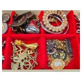Vintage Jewelry Box Full of Vintage Costume Jewelry