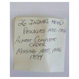 Lot of 26 Antique US Indian Head Pennies 1880-1908