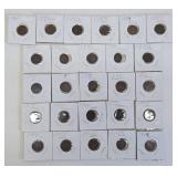 Lot of 26 Antique US Indian Head Pennies 1880-1908