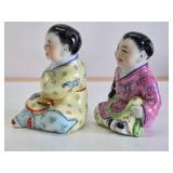 2 Handpainted Antique Chinese Republic Period Figures