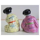 2 Handpainted Antique Chinese Republic Period Figures