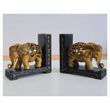 Nice Set of Hand Carved Stone Elephant Bookends