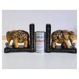 Nice Set of Hand Carved Stone Elephant Bookends