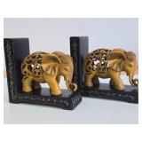 Nice Set of Hand Carved Stone Elephant Bookends