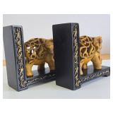 Nice Set of Hand Carved Stone Elephant Bookends