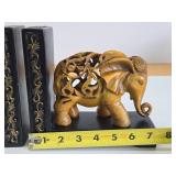 Nice Set of Hand Carved Stone Elephant Bookends