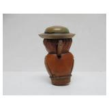 Old Vintage German Black Forest Carved Nutcracker & 2 Bottle Toppers