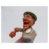 Old Vintage German Black Forest Carved Nutcracker & 2 Bottle Toppers