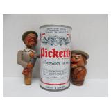 Old Vintage German Black Forest Carved Nutcracker & 2 Bottle Toppers