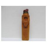 Old Vintage German Black Forest Carved Nutcracker & 2 Bottle Toppers