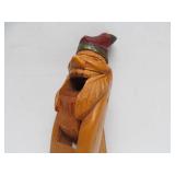 Old Vintage German Black Forest Carved Nutcracker & 2 Bottle Toppers