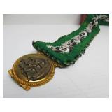 Antique Beaded Belt w/Brass Ship Buckle